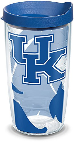 Tervis 1289440 NCAA Kentucky Wildcats Tumbler with Lid, 16 oz, Clear