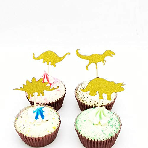 Paity 48Pieces Dinosaur Cupcake Toppers Picks for Kids Birthday Party Decoration Supplies Dinosaur Theme Cake Decoration for Kids Birthday Baby Shower Party Decorations Supplies