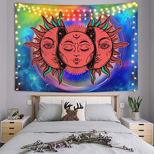 Sun and Moon Tapestry Psychedelic Burning Sun Tapestries Celestial Mystic Trippy Tapestry Colorful Hippie Tapestry Wall Hanging for Living Room Bedroom 591 × 591 inches Sun and Moon Tapestry Psychedelic Burning Sun Tapestries Celestial Mystic Trippy Tapestry Colorful Hippie Tapestry Wall Hanging for Living Room Bedroom 591 × 591 inches