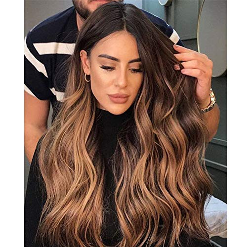 Ombre Blonde Long Body Brown Wigs for Women Synthetic Middle Part Wig Natural Looking Wig for Daily Use Heat Resistant Fiber ombre blonde brown Ombre Blonde Long Body Brown Wigs for Women Synthetic Middle Part Wig Natural Looking Wig for Daily Use Heat Resistant Fiber ombre blonde brown