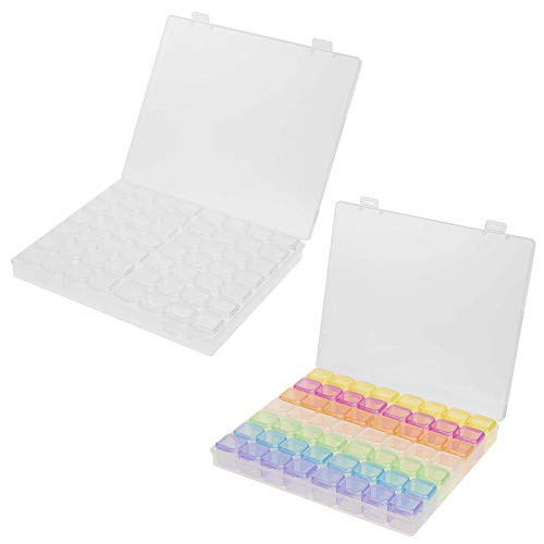 56 Grids Storage Box Organizers 2 Pack Clear Colorful Bead Container Diamond Embroidery Box Diamond Painting Accessory Storage Box Jewelry Nail Art Accessory Container Case with Divider 56 Grids Storage Box Organizers 2 Pack Clear Colorful Bead Container Diamond Embroidery Box Diamond Painting Accessory Storage Box Jewelry Nail Art Accessory Container Case with Divider