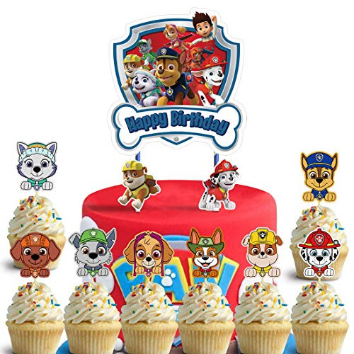 35 Toppers for Paw Patrol Cake Topper Cupcake Toppers Party Supplies Happy Birthday Cake Toppers Cake Decorations