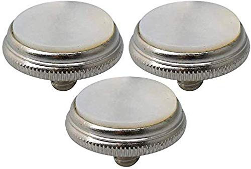Tzong 3pcs Inlay White Shell Turquoise Trumpet Finger Buttons Concave Beige Shell Inlay