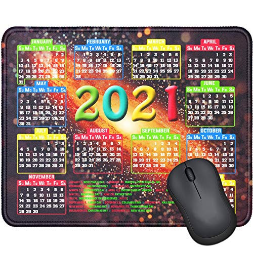 Mouse Pad with Stitched Edge Computer Mouse Pad with NonSlip Rubber Base Mouse Pads for Computers Laptop Mouse 96x79x01 inch 2021 Galaxy Calendar Calendar Nebula