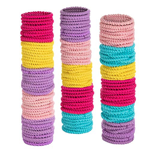 200 Pieces Hair Elastics Hair Ties Ponytail Holders Hair Band  Nometal Multicolor Hair Accessory For Baby Girls Infants Diameter 25 cm