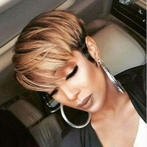 Short Human Hair Wigs Pixie Cut Wigs Short Brazilian Virgin Straight Human Hair Ombre Wigs for Black Women Daily 1B27 Short Human Hair Wigs Pixie Cut Wigs Short Brazilian Virgin Straight Human Hair Ombre Wigs for Black Women Daily 1B27