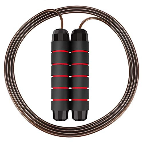 GEEHOOD Jump Rope Ball Bearings TangleFree Rapid Speed Cable Skipping Rope Adjustable Jumping Ropes for Men Women and Kids GEEHOOD Jump Rope Ball Bearings TangleFree Rapid Speed Cable Skipping Rope Adjustable Jumping Ropes for Men Women and Kids