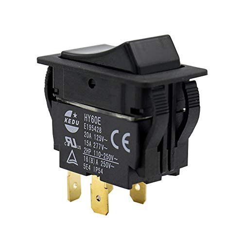 2Pcs KEDU HY60E 4Pins Push Button Switch ON OFF Electric Tool Rocker switch PushKey Arc Switches for Household Equipment and Industrial Machinery Machine Tools AC 125250V 20168A CE Made in China