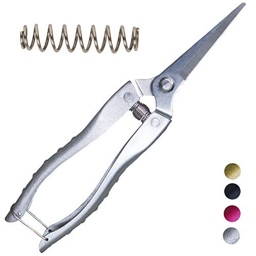HyleJhJy Steel Pruning Shears Straight Tip Pruning Trimming Scissors Florist Scissors Garden Shears Garden Clippers Florist Scissors Trimming Flowers Hand Pruners Garden Tools Gardening ToolsSilvery