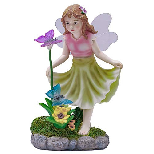 Teresa's Collections 9.4 Garden Statues Angel Figurines, Solar Powered Garden Lights for Outdoor Patio Yard Decorations