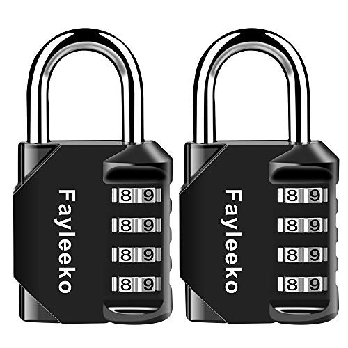 Combination Lock 2 Pack 4 Digit Combination Padlock for School Gym Sports Locker Fence Toolbox Case Hasp Cabinet Storage Black