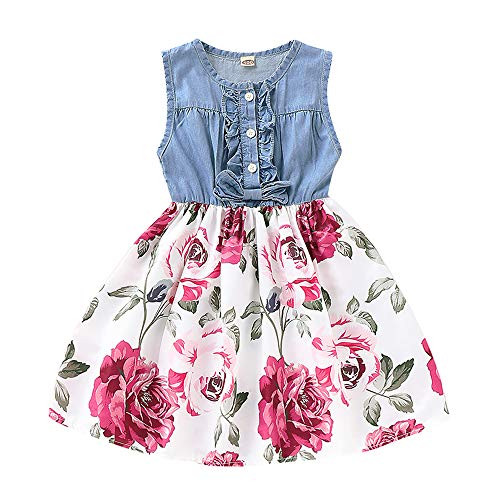 YOUNGER TREE Toddler Baby Little Girls Princess Dresses Sunnmer Sleeveless Casual Denim Dress Floral Print Tutu Skirts #3 Floral Tutu Skirts 45 T YOUNGER TREE Toddler Baby Little Girls Princess Dresses Sunnmer Sleeveless Casual Denim Dress Floral Print Tutu Skirts #3 Floral Tutu Skirts 45 T