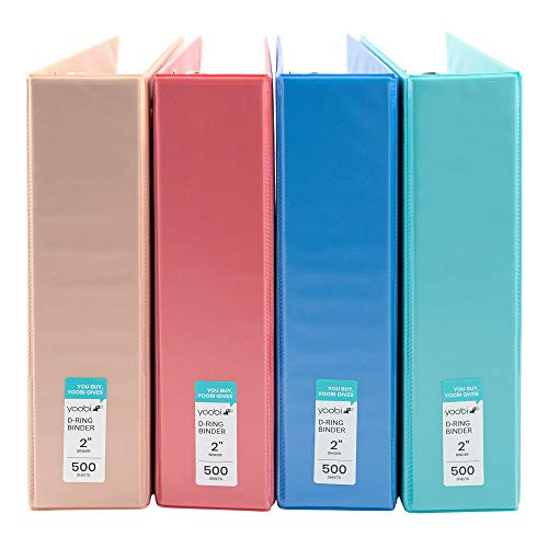 Yoobi  3Ring Binder  2 inch  Multicolor Variety Pack of 4 YOOB1202449