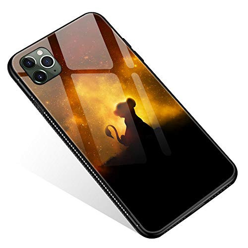iPhone 11 Pro Max CaseTempered Glass iPhone 11 Pro Max Cases Lion Under The Stars for Women Girls Boys Pattern Design Shockproof AntiScratch Case for Apple iPhone 11 Pro Max