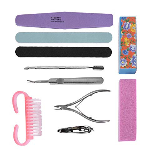 Yuehuam 10Pcs Professional Nail Art Manicure Pedicure Tool Set Nail Sanding Sponge Files Buffer Polish