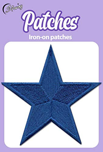Iron On Patches  Blue Star Patch Iron On Patch Embroidered Applique Star S50
