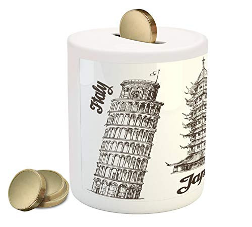 Ambesonne Travel Piggy Bank Leaning Tower of Pisa Japanese Building and Brazil Architecture Culture Ceramic Coin Bank Money Box for Cash Saving 36 X 32 Green Ambesonne Travel Piggy Bank Leaning Tower of Pisa Japanese Building and Brazil Architecture Culture Ceramic Coin Bank Money Box for Cash Saving 36 X 32 Green