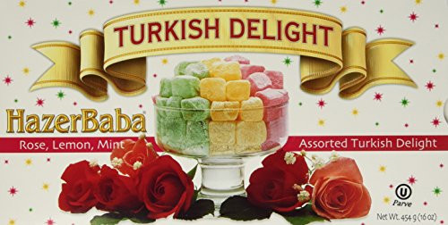Hazerbaba Turkish Delight with Rose Lemon  Mint  1lb