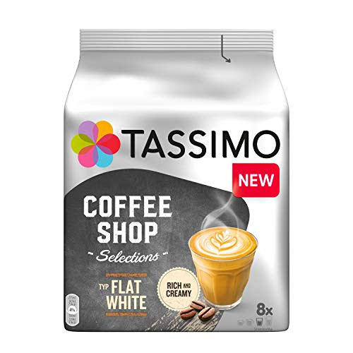 Tassimo Coffee T Discs  Tdisc  Capsules JACOBS Flat WHITE coffee pods 1 pack8 discs
