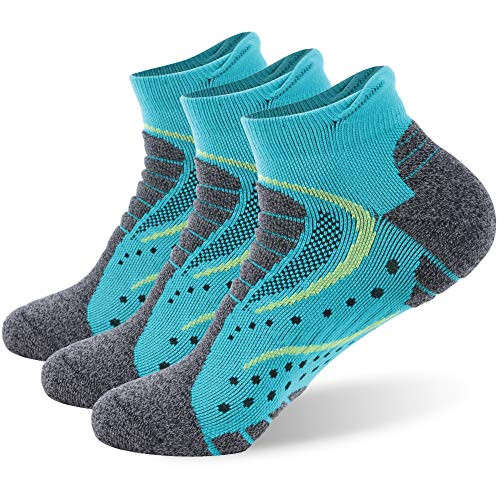 Hiking Socks Men Feelwe Walking Socks for Women No Show Socks Athletic Socks Running Socks Socks Low Cut Sports Breathable Cushioned Tab Socks Bombas Socks for Men 3 Pairs GreenDark GrayXL