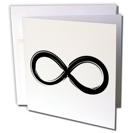 3dRose Drawn Infinity Symbol (black) - Greeting Cards, 6 x 6 inches, set of 6 (gc_41795_1)