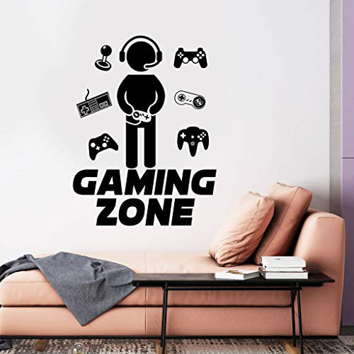 Gamer Wall Decals Gaming Zone Game Controller Wall Sticker for Bedroom Boys Playroom Kids Room Living Room Vinyl Wall Art Stickers Gaming Zone#