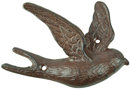 Esschert Design LH242 Series Flying Bird Hook Antique Brown