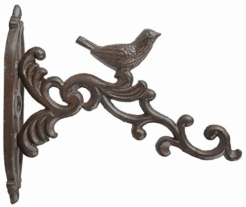 Esschert Design BR21 Series Bird Hanging Basket Hook in Giftbox Antique Brown