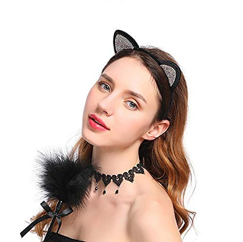 Cagora Cat Ears Headband Black Crystal Hair Hoop Hairband Party Decoration Headdress Cosplay Costume Headwear Costume Hair Accessories for HalloweenNightclubsMasqueradeChristmas Cagora Cat Ears Headband Black Crystal Hair Hoop Hairband Party Decoration Headdress Cosplay Costume Headwear Costume Hair Accessories for HalloweenNightclubsMasqueradeChristmas