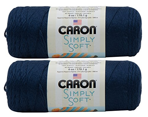 Bulk Buy Caron Simply Soft Yarn Solids 2pack Dark Country Blue