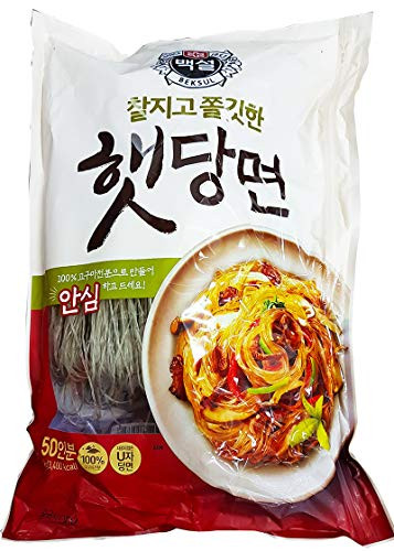 CJ Beksul Korean Vermicelli Dang Myun Glass Noodles Sweet Potato Starch Homemade Taste ?? ??? 1 kg 22 lb x 1 Pack