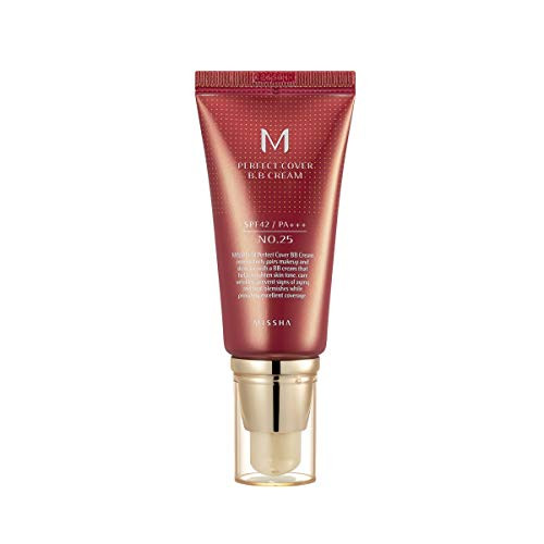 Missha M Perfect Cover BB Cream SPF 42 PA Amazon Code Verified for Authenticity 50ml Concealing Blemishes dark circles UV Protection #25 Warm Beige