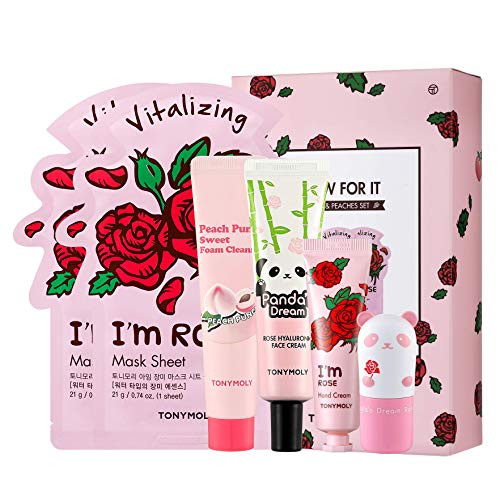 TONYMOLY Glow For It Rose and Peach Skincare Set