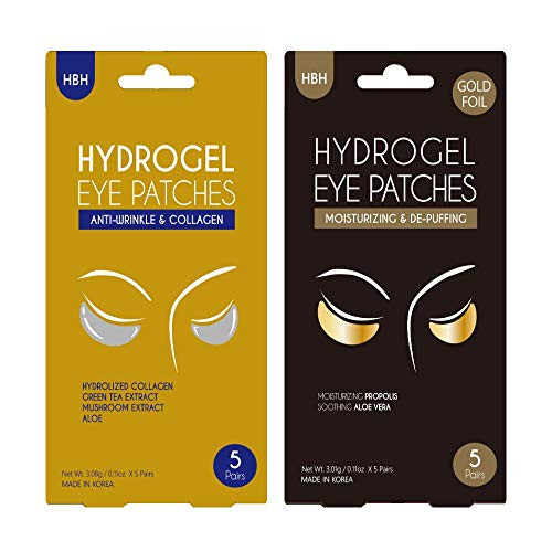 LUKE Korea Hydrogel under eye patches CollagenGold Foil MIX set10 pairs AntiwrinkleMoisturizing under eye treatment pads