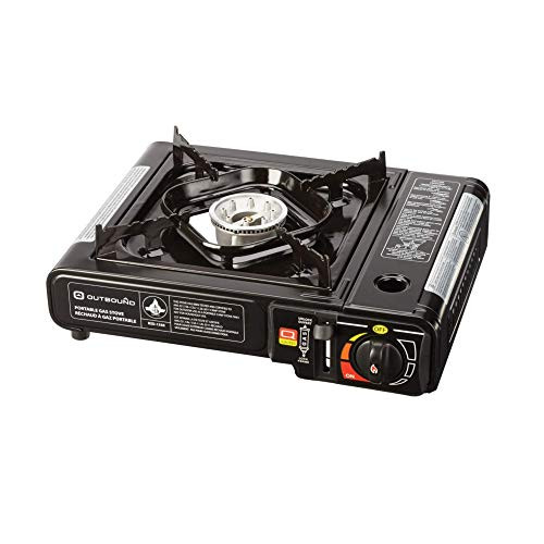Outbound Camping Stove Portable Single Burner Butane Gas Stove Stainless Steel Carry Case Included 8000 BTUs Outbound Camping Stove Portable Single Burner Butane Gas Stove Stainless Steel Carry Case Included 8000 BTUs