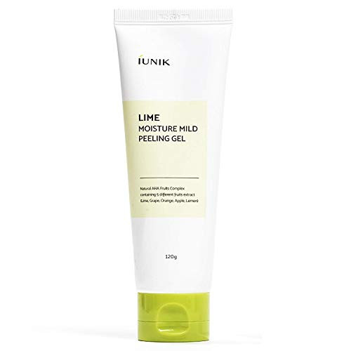 iUNIK Lime Moisture Mild Peeling Gel 423 Fl Oz  Brightening Exfoliating Deep Cleansing Glowing  Smooth with AHA Fruits Complex  Control Sebum Clear Dead Skin Cells Blackheads PoreMinimizing