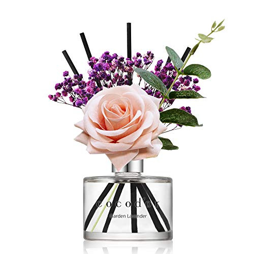 Cocodor Rose Flower Reed Diffuser Garden Lavender Reed Diffuser Reed Diffuser Set Oil Diffuser  Reed Diffuser Sticks Home Decor  Office Decor Fragrance and Gifts 67oz