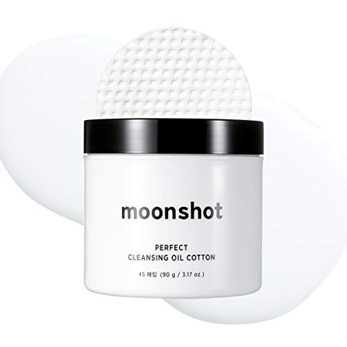 moonshot Perfect Cleansing Oil Cotton 45pc  One Step Cleansing Oil Gentle Makeup Remover Pads Face  Lip  Eye Makeup Double Sided 100 Thick Cotton Skin Smooth  Exfoliating without Irriitation