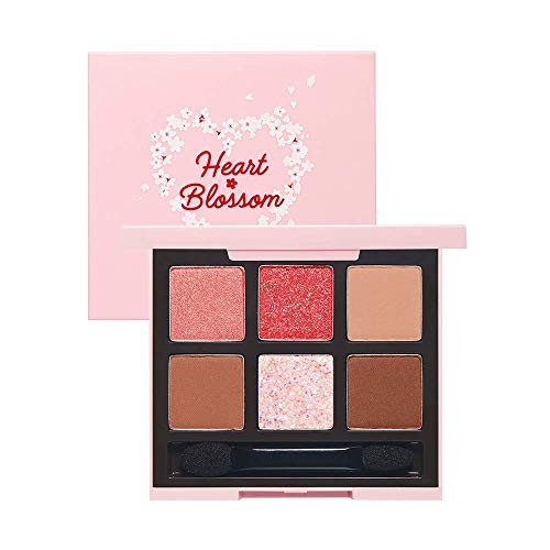 ETUDE HOUSE Play Color Eyes Heart Blossom #3 Pink Blossom  Multicolor Small Palette with Glitter Shimmer Matte for Perfect Eyemakeup with Jelly Texture