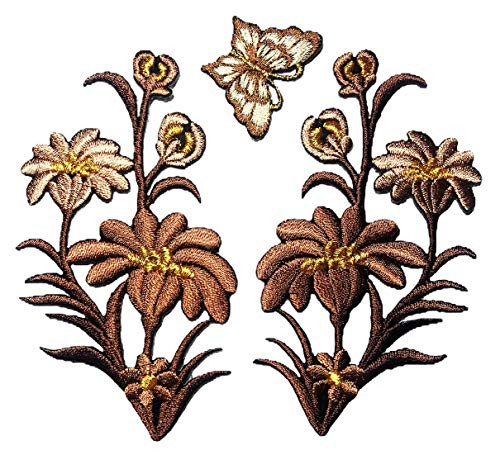 Umama Patch 1 Pair Brown Daisy Flower Embroidered Iron On Applique Patch Cute Butterfly Wild Animal Cartoon Kids Patch Craft Decorative Repair Clothing Jeans TShirt Hat Backpacks Umama Patch 1 Pair Brown Daisy Flower Embroidered Iron On Applique Patch Cute Butterfly Wild Animal Cartoon Kids Patch Craft Decorative Repair Clothing Jeans TShirt Hat Backpacks
