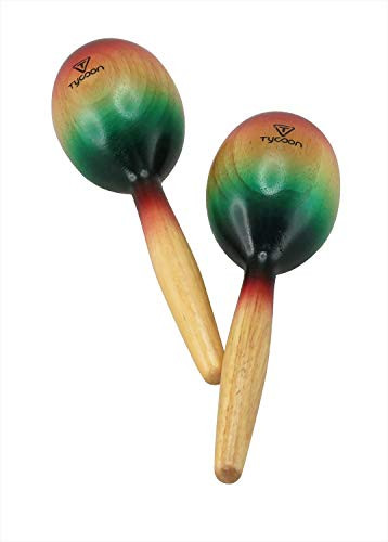 Tycoon Percussion Wood Maracas  Multi Color Finish