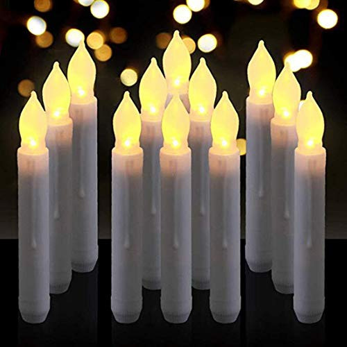 Flameless LED Taper CandleBattery Operated Warm White Flickering Window Candle with Remote ControlRealistic LED Pillar Candle for HalloweenChristmas Party WeddingTable DiningHome Decor