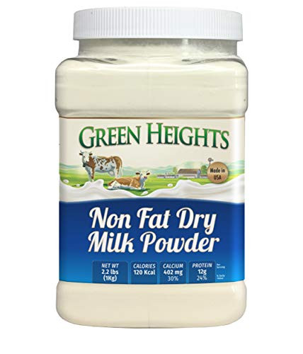 Non Fat Dry Milk Powder  3 Pounds  136 Kilo Jar 42 Servings  Proudly Made in America  Healthy Nourishing Essentials by Green Heights