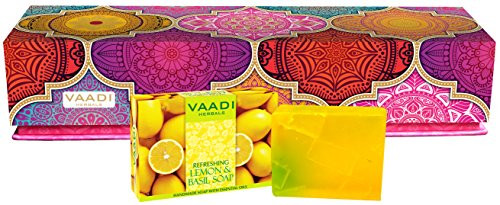 Lemon Basil Soap Pack of 10 X 75 Grams  Vaadi Herbals