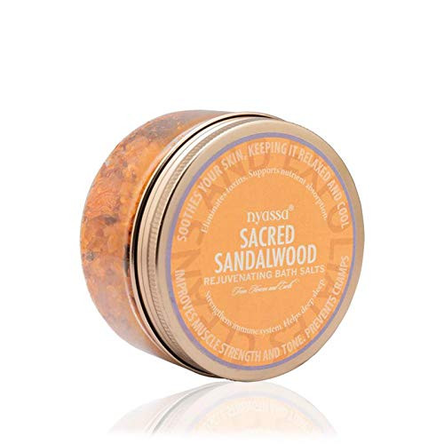 Nyassa Sacred Sandalwood Bath Salt  220g with the goodness of chamomile and relaxing epsom salt