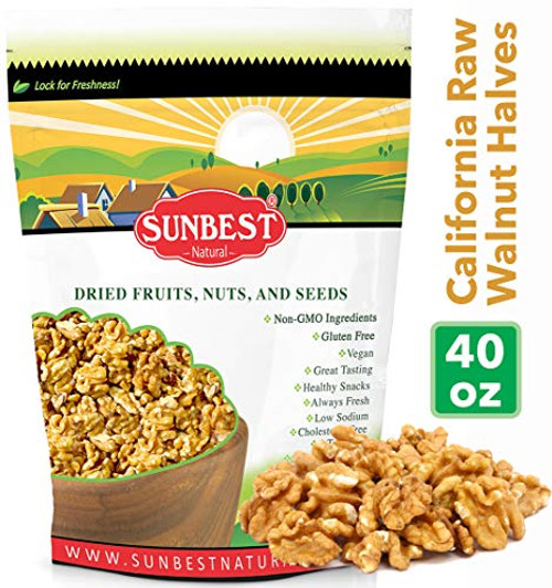 Sunbest Natural Raw Shelled California Walnuts Walnuts Halves Walnuts for Baking or Snack 25 Lb Sunbest Natural Raw Shelled California Walnuts Walnuts Halves Walnuts for Baking or Snack 25 Lb