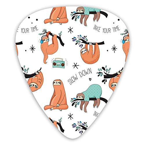 Brown Sloth Guitar Picks 12Pack Guitar Picks For Acoustic Guitars Includes Thin Used For Ukulele And Other Instruments