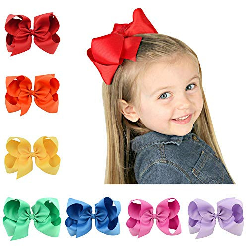Galaxia Air 6 inch Girl Hair Bow Set Colorful Big Bows Headbands Clip Alligator Hair Clips