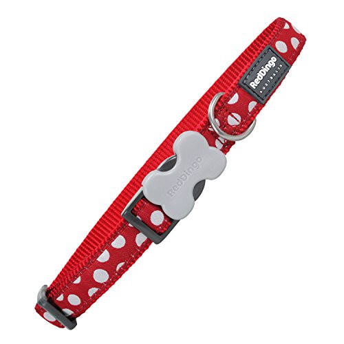 Red Dingo Red with White Dots Dog Collar Small12mm