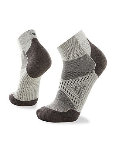 Le Bent Le Sock Run Light Micro 11594  Merino Wool AnkleCut Moisture Wicking Running Socks  Natural White Medium